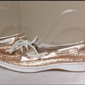 COACH Gold Metallic Leather "Richelle"  Flat Loafer Shoes 9.5
